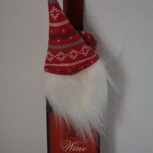 Wine Bottle Top Christmas Gnome Red Charm Ornament Gift
